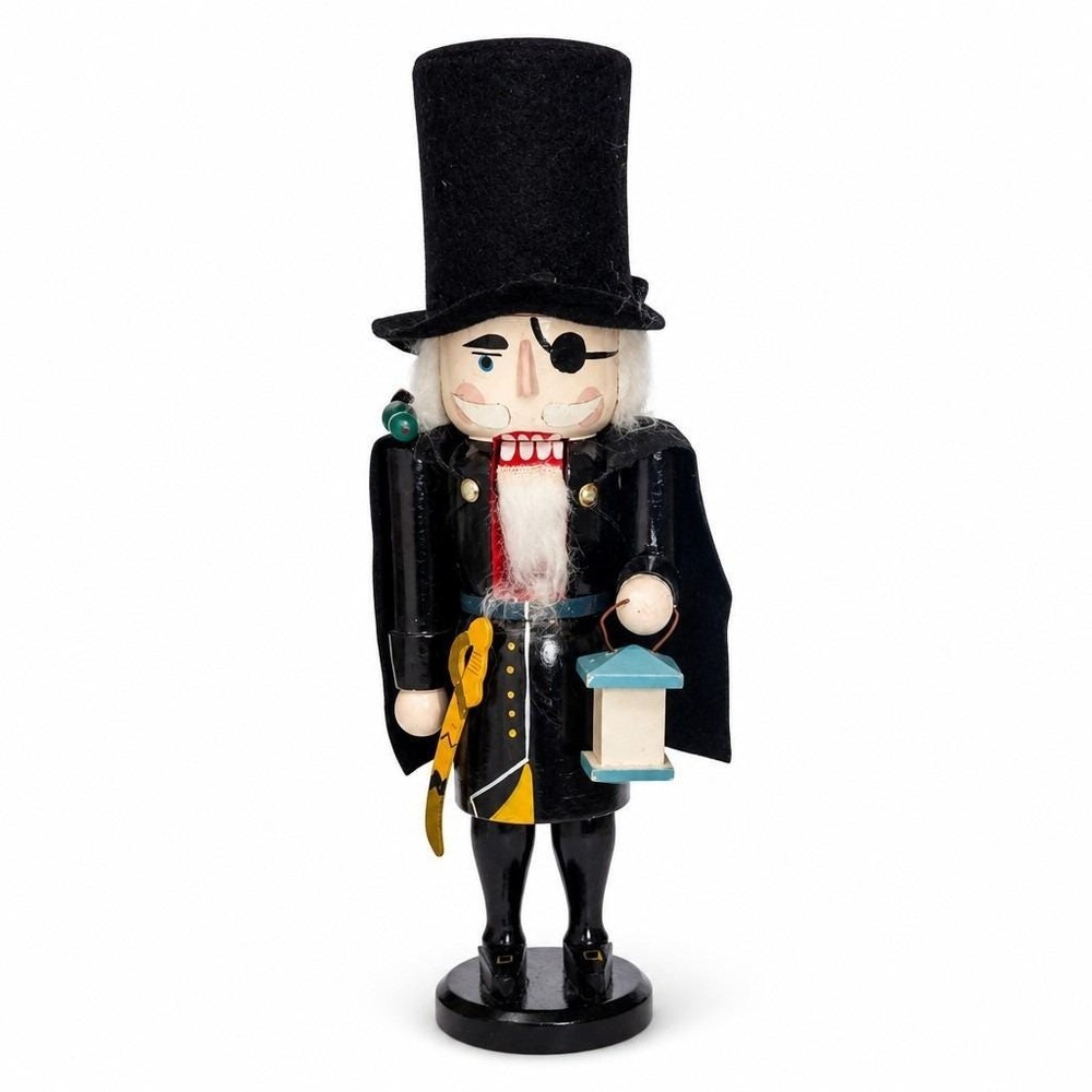 Vintage Style Wooden Night Watchman Nutcracker‎ with Lantern and Bird 15.5 Inch